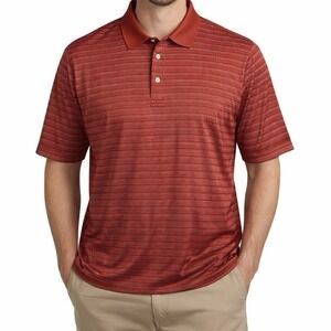 PETER MILLAR Crown Polo XL Red Striped Mercerized Cotton Northwood Club Dallas